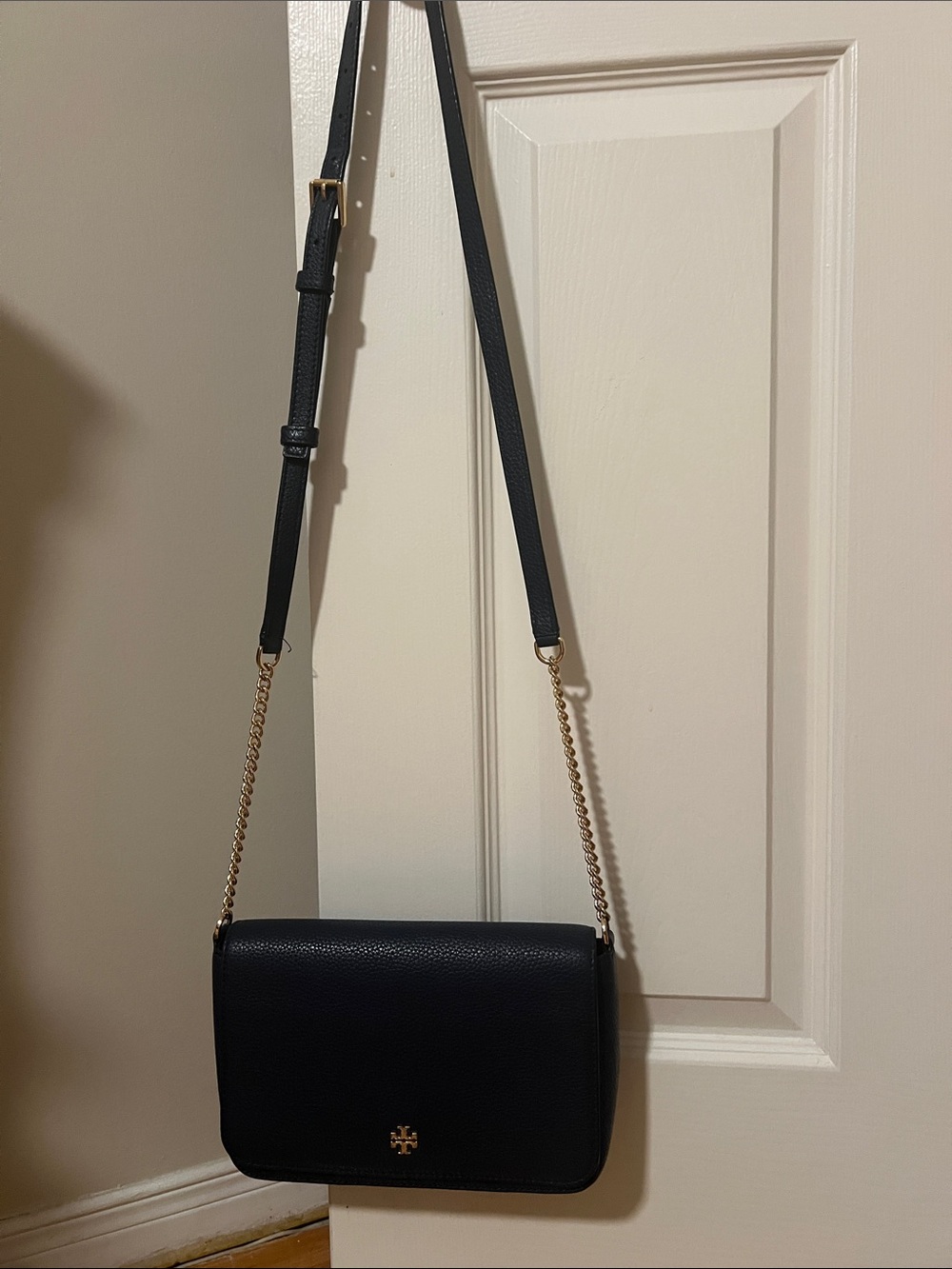 Tory Burch Navy Emerson chain Leather Crossbody